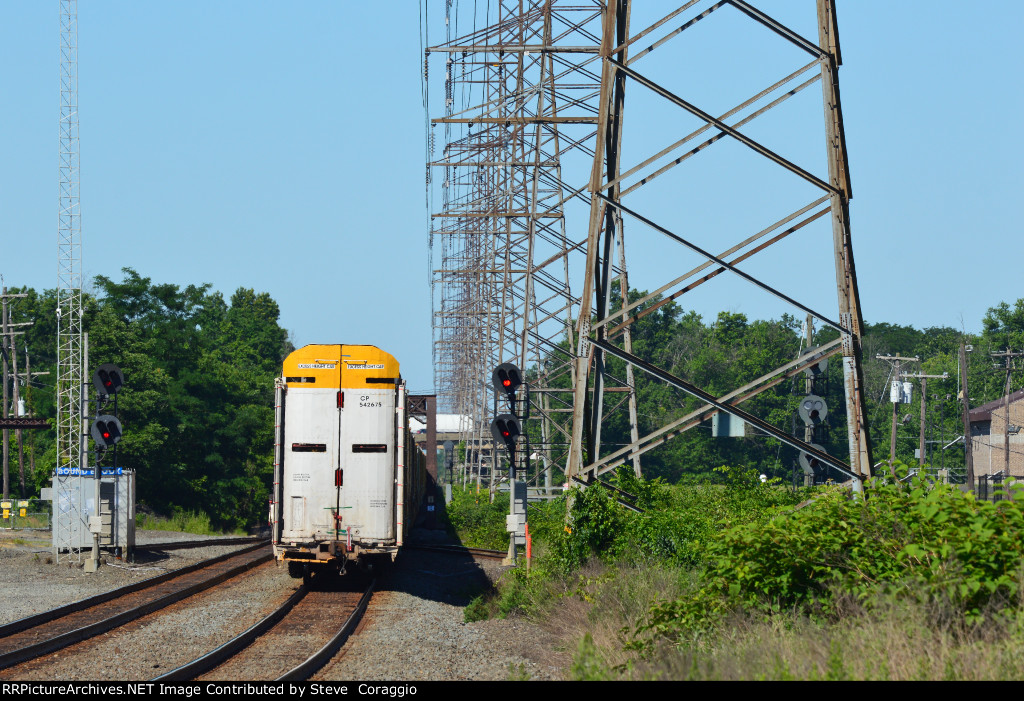 Tail End of 11N Passes the Westbound Track 1, Signal